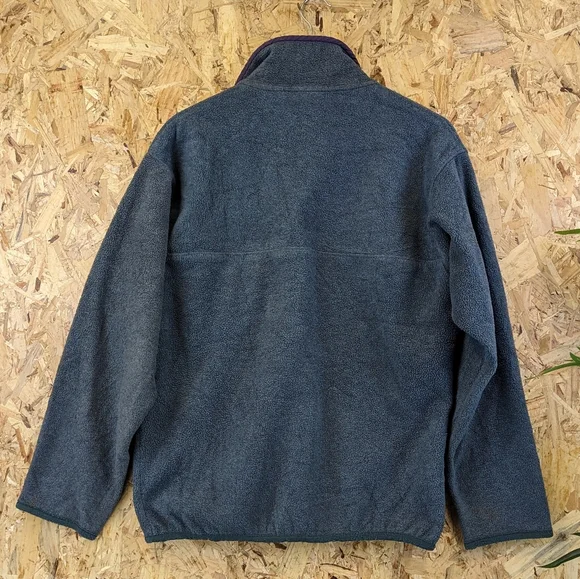 Patagonia Grey Purple Synchilla Snap-T Fleece Pocket Pullover Y2K Men's Medium - Picture 6 of 7